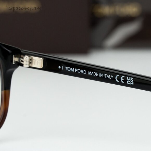 Tom Ford Women Eyeglasses Black Havana Blue Block Aviator FT5901-B-N 056 NEW main image 5